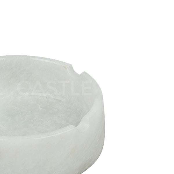 Ash Tray with Holder - White