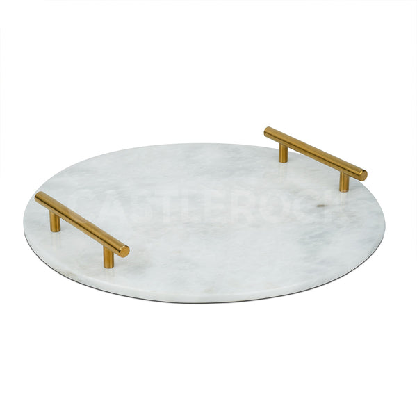Ziarat WhiteMarble Tray - Round