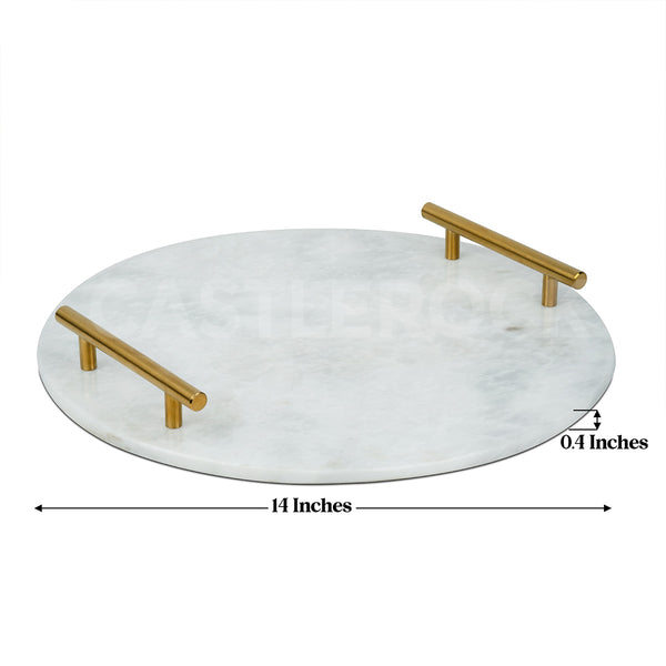 Ziarat WhiteMarble Tray - Round