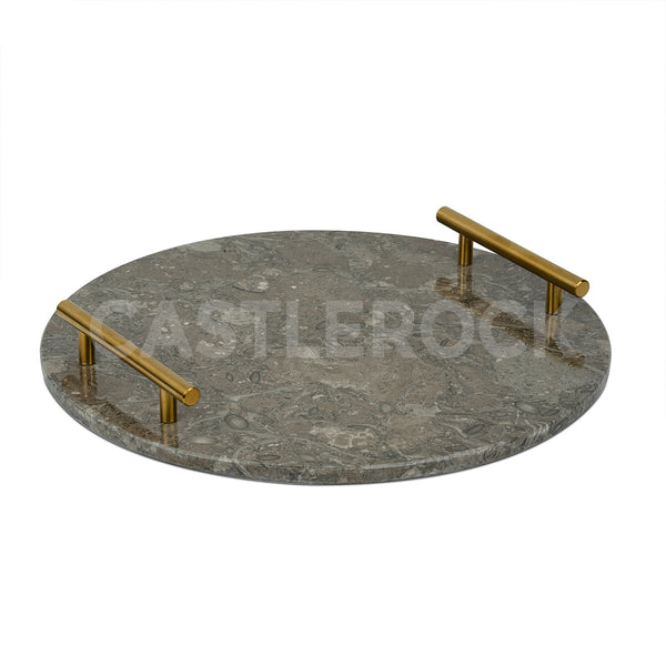 Oceanic Grey Marble Tray - Round