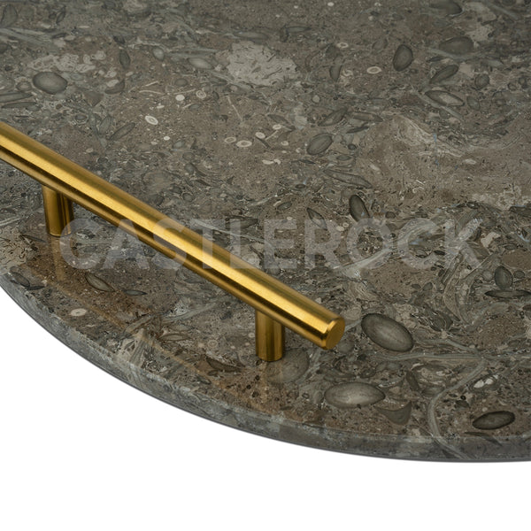 Oceanic Grey Marble Tray - Round