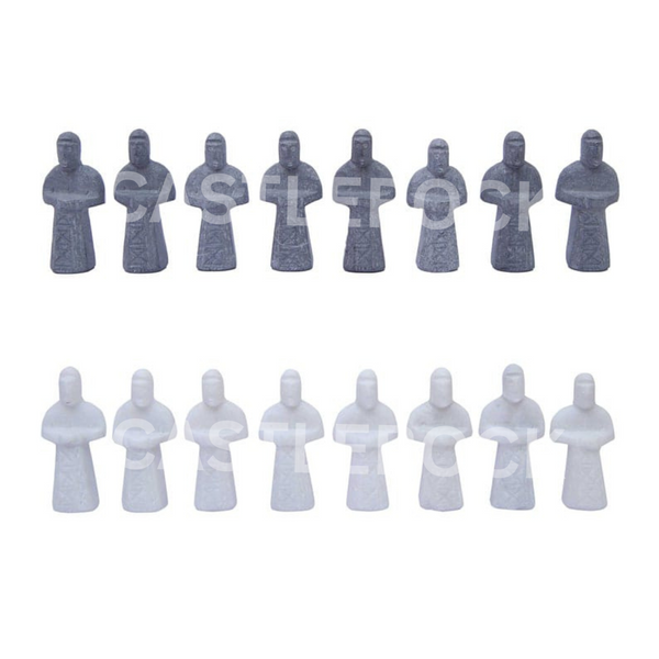 White & Black Matt Marble Statue Chess Set (15x15)