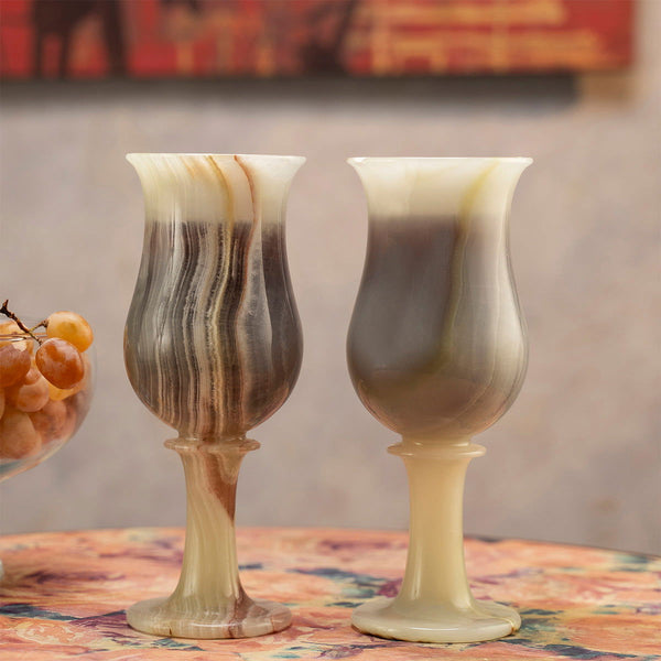 Marble Celebration Glass - Onyx (Pair of 2) - Castle Rock