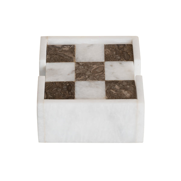 Marble Tea Coasters Square - Grey & White (Set of 6) - Castle Rock