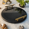 Black Star Marble Tray - Round