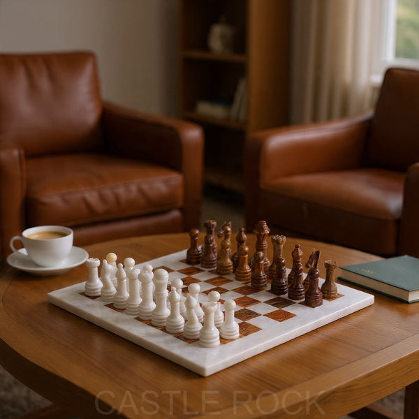White & Driftwood Chess (12x12)