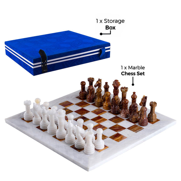 White & Driftwood Chess (12x12) - Castle Rock