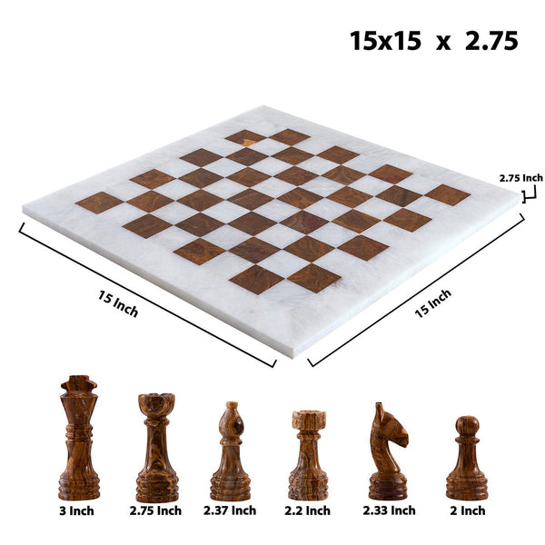 White & Old Copper Chess (15x15) - Castle Rock