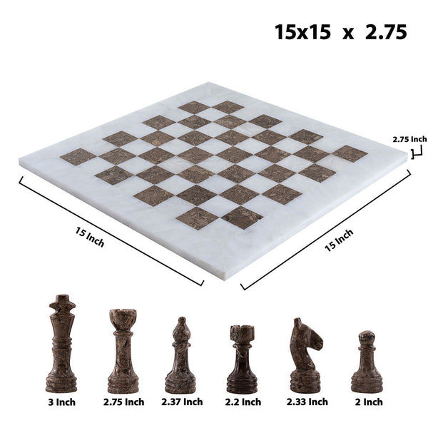 White & Pinecone Chess (15x15) - Castle Rock