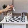 White & Black Matt Marble Statue Chess Set (15x15)