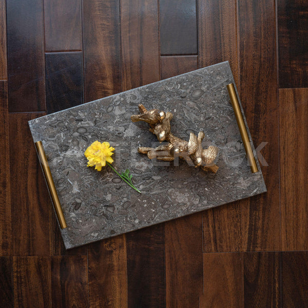 Oceanic Grey Marble Tray - Rectangle