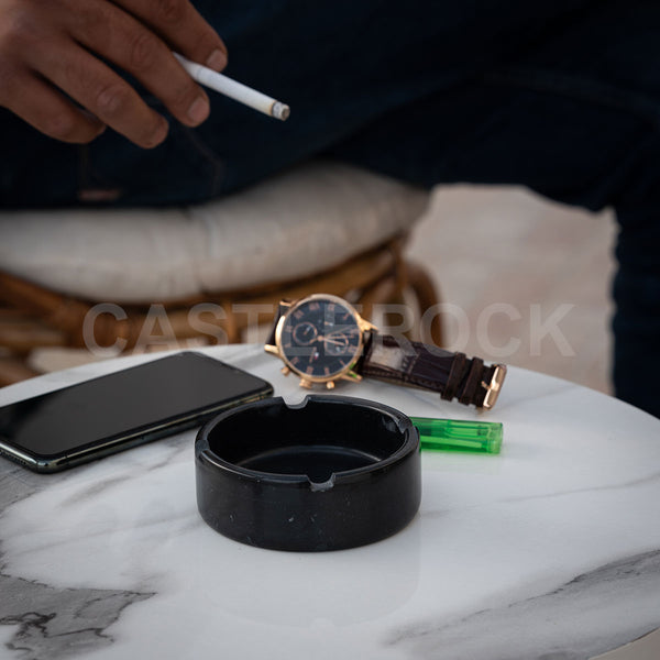 Ash Tray with Holder - Black