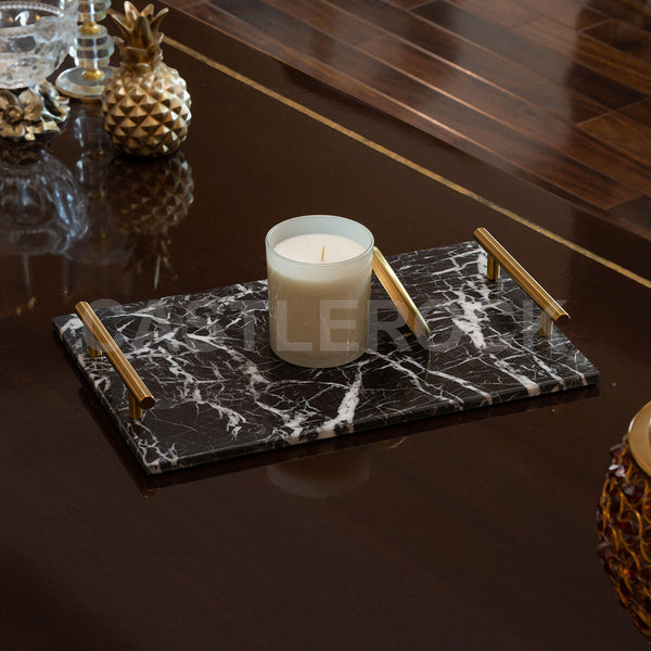 Black Star Marble Tray - Rectangle