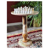 Green Onyx Chess Table with Chess Figures
