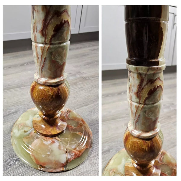 Green Onyx Chess Table with Chess Figures