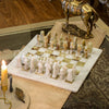White & Onyx Marble Statue Chess Set (15x15)