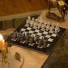 White & Black Matt Marble Statue Chess Set (15x15)