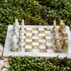 White & Onyx Marble Statue Chess Set (15x15)