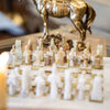 White & Onyx Marble Statue Chess Set (15x15)