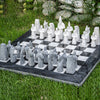 White & Black Matt Marble Statue Chess Set (15x15)