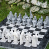 White & Black Matt Marble Statue Chess Set (15x15)