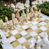 White & Onyx Marble Statue Chess Set (15x15)