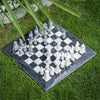White & Black Matt Marble Statue Chess Set (15x15)
