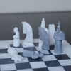 White & Black Matt Marble Statue Chess Set (15x15)