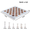 White & Driftwood Chess (12x12) - Castle Rock