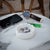 Ash Tray with Holder - White